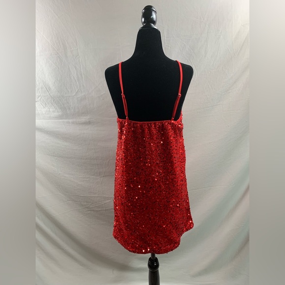 Red Sequin Cami Dress - Picture 9 of 10